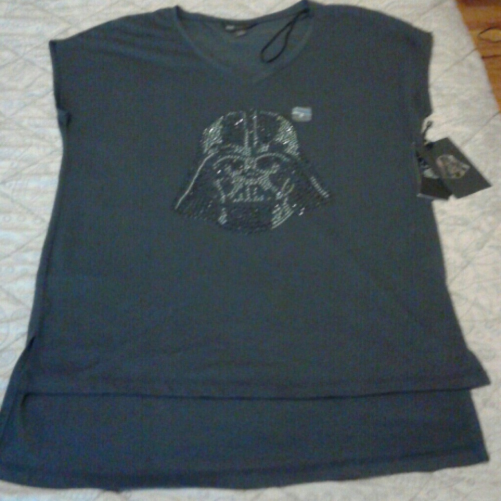"Star Wars"  Darth Vader Studded Metallic Top